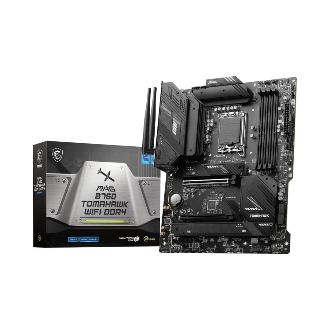 MSI - MAG B760 TOMAHAWK WIFI DDR4 (Socket LGA 1700) Intel B760 ATX DDR4 Wi-Fi 6E Motherboard - Black